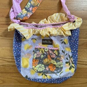 Matilda Jane Lemon Zest Joey Patchwork Fabric Tote Purse Long Crossbody Bag